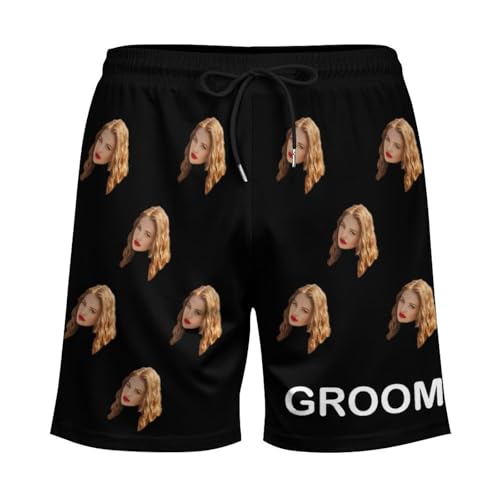 Custom Swim Trunks, Personlized Swimming Board Shorts for Men with Faces, Funny Beach Shorts, Hawaiian Photo Swimwear3