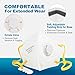 LotFancy NIOSH N95 Mask, 10PCS Particulate Respirator with Breathing Valve, N95 Face Mask for Construction, Cleaning, Disposable Air Filter Masks against Dust, Pollution, Particle, Smoke,White
