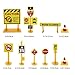 Newmemo Construction Cake Topper Vehicles Cake Decoration Set Truck Excavator Tower Crane Cupcake Topper Traffic and Road Sign Decor Happy Birthday Party Supplies Favors for Kids Boys-16pcs
