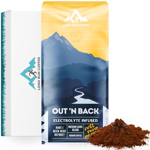 Long Run Coffee – Hydrating Coffee with Electrolytes – All Natural Energy + Hydration + Recovery for Athletes – Stomach Friendly Electrolyte Coffee for Runners (1 lb, Medium-Dark Roast)