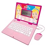 LEXIBOOK, Disney Princess, Educational and Bilingual Laptop French/English with 124 Activities: Mathematics, Dactylography, Logic, Clock reading, Play Games and Music, Pink, JC598DPi1