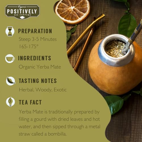 Image of Positively Tea, Organic Yerba Mate Tea, Loose Leaf, 16 Ounce