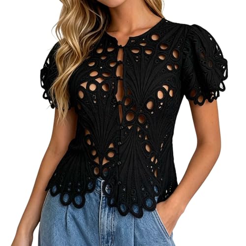 Haut sexy pour femme en dentelle chic et tulle léger pour l'été