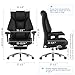 EXCEBET Big and Tall Office Chair with Footrest, PU Leather High Back Executive Office Chair 400lbs, Ergonomic Computer Chairs Lumbar Support for Heavy People (All Black)