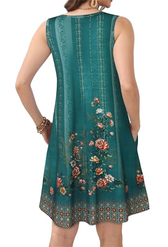 Image of JOLIGAL Womens Summer Dresses Casual Sleeveless Tshirt Sundress Beach Cover Up with Pockets Loose Tank Dress 2026
