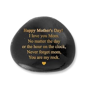 VELENTI Mothers Day Decorative Stones – You are My Rock Mom Gifts from Son for Mom from Daughter – Sentimental Gifts for Mothers for Her for Women Who Have Everything-Decorative Accessories