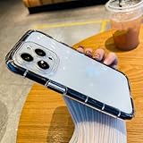 PPFVVTV Funda Transparente de Lujo a Prueba de Golpes para iPhone 16 Pro MAX 15 14 13 12 11 X XS XR 7 8 Plus, Carcasa con luz Nocturna (para iPhone 12/Negro)