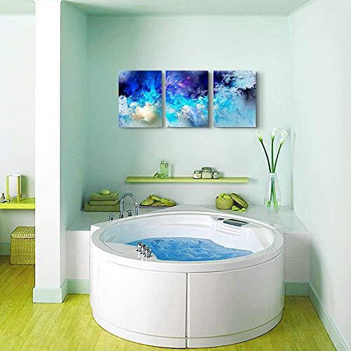 Canvas Wall Art For Living Room Family Wall Decorations For Bedroom Modern Bathroom Wall Decor Paintings Blue Abstract Pictures Artwork Inspirational Canvas Art Prints Kitchen Home Decor 3 Piece Set #TOP5