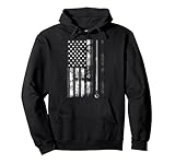 American Flag Billiard Stick Cute Table Game Funny USA Gift Pullover Hoodie