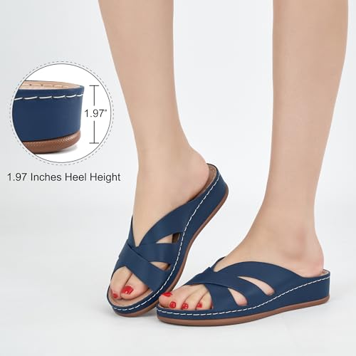 Image of Alicegana Womens Sandals Wedge Shoes: Dressy Summer Low Platform Slides Comfortable Walking Beach Sandals for Women 2026