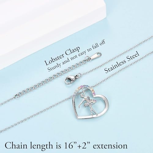 Dance Recital Gifts for Girls, Dance Ballerina Ballet Necklace Jewelry Stuff as Birthday/Christmas/Valentines/Graduation/Back to School/Competition Gifts for Girls Daughter Granddaughter Sister Niece3