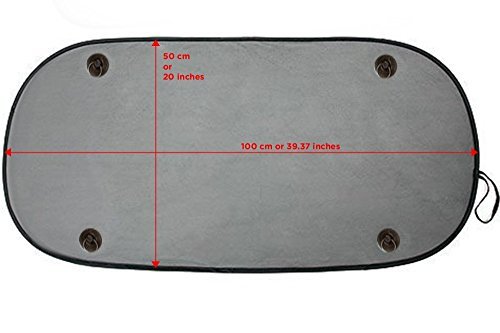 X-Shade Back Window Car Sun Shade Mesh Screen 39.4X20 Inches With Blind Spot Mirror And Suction Cups #TOP2