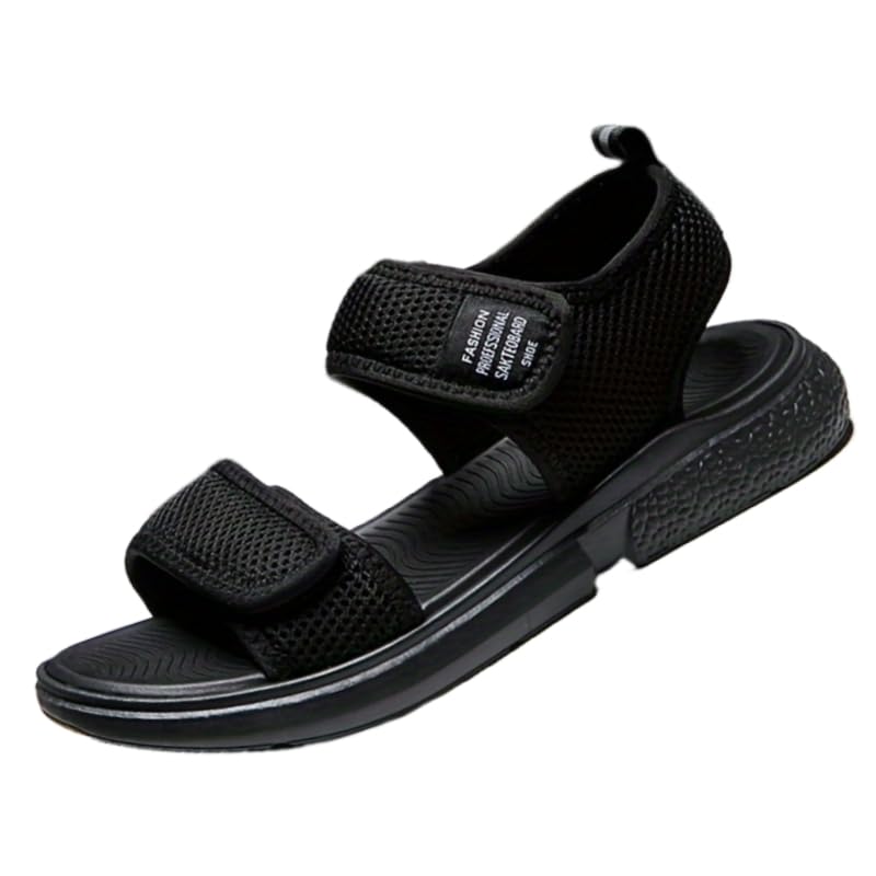 Men's breathable summer sandals, mesh fabric, comfortable EVA insoles, buckle-style elastic shoelaces, suitable for outdoor activities, beach outings and casual wear.