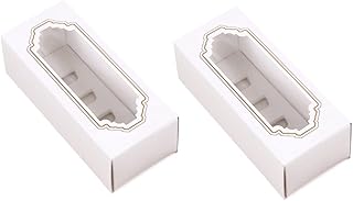 LABRIMP 20pcs Box Cupcake Holder Stand Xmas Christams Macaron Packaging Elosie Chrismas Window Clear Cake Containers Mini Cake Muffin Containers Christmas Pastry Biscuit Cake Box