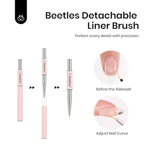 Gelab cosmetics LLC Beetles 2Pcs 15ml HEMA-Free Nail Glue Builder Nail Gel Set, Clear Builder for Nail Strengthener Thickening Building Apex Extension for Beginners & DIY Salon Manicure , U V Light Required