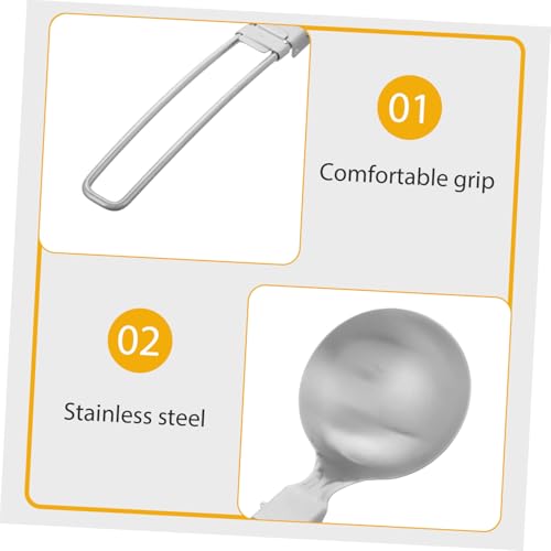 BESPORTBLE 1 Set Outdoor Tableware Serving Utensils Spoon Cookware Ladle Sieve Foldable Shovel Foldable Utensils Camping Cooking Utensils Foldable Cutlery Set of 2 - Image 7