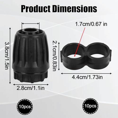 20 Szt. 1/2 Cala Złączki do Nawadniania Kropelkowego, 10 Zaślepek Węży Nawadniających i 10 Zaślepek Węży Kroplujących Akcesoria Systemów Nawadniania do Ogrodu, Podwórka, Farmy