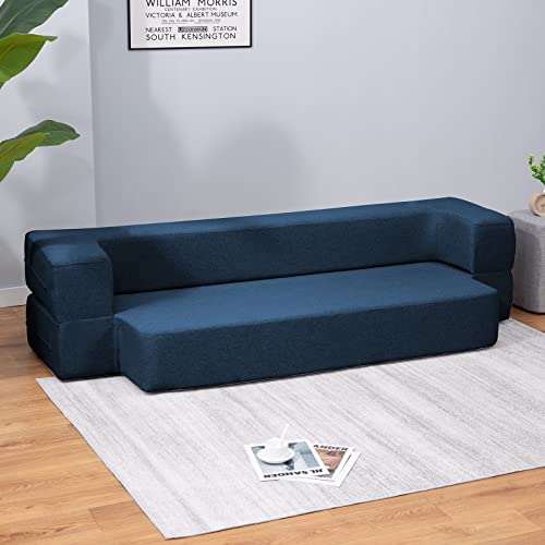 Balus Twin Folding Sofa Bed, 8.6 Inch Floor Sofa Bed Foldable Couch, Memory Foam Futon Couch, Fold Out Sofa Bed Convertible Sleeper Sofa Bed For Living Room/Bedroom/Guest Room/Office #TOP7