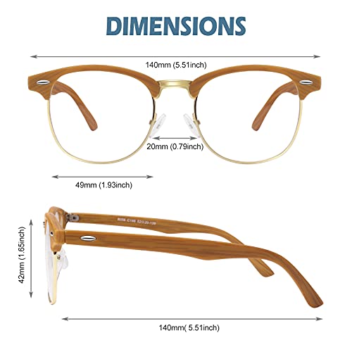 Image of Happy Store CN56 Vintage Inspired Classic Horn Rimmed Nerd UV400 Clear Lens Glasses