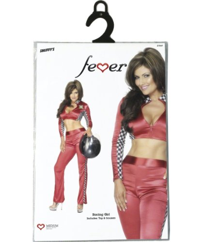 Smiffys Fever Racing Girl Costume Top and Trousers, Red, UK Dress 16-18 - Image 3