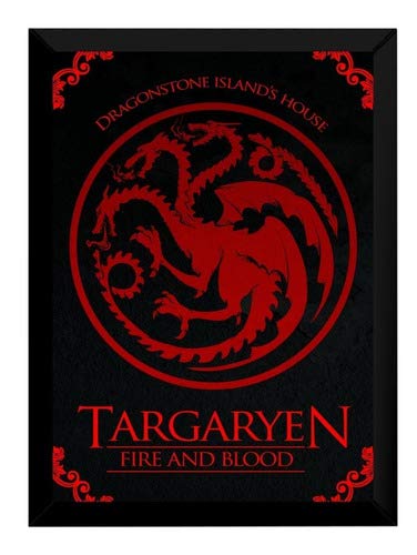 Quadro Game Of Thrones House Targaryen Moldura 42x29cm