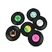 Timetided 6 pezzi in plastica antiscivolo silicone macchina Record Coaster retro vinile Cd Pad cuscinetto riscaldante