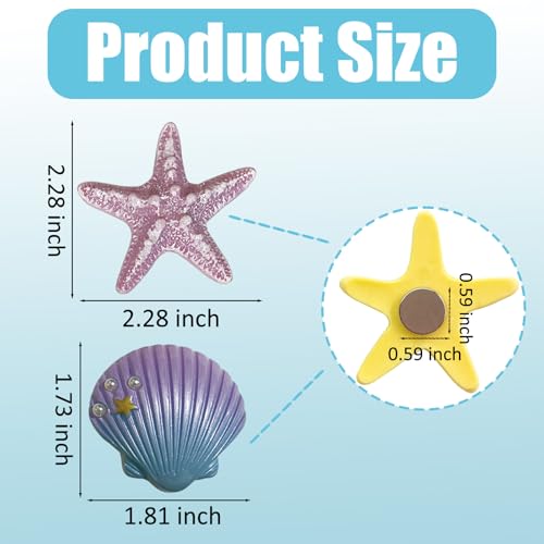 10 imanes decorativos estrella de mar y conchas miniatura 2