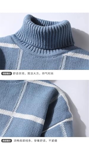 Men's Classic Winter Plaid Warm Sweater Slim Fit Wool Pullover2