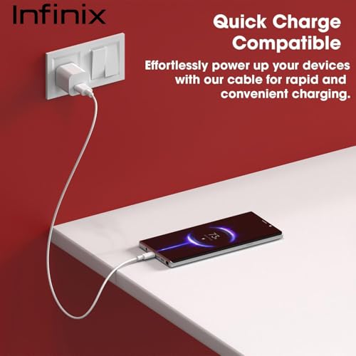 Image of Infinix Original 45W Super Fast Charging USB-A to Type-C Cable | Compatible with GT 10 Pro, Note 30, Zero 30, Zero 20, Zero 5, Hot 11 Series & More