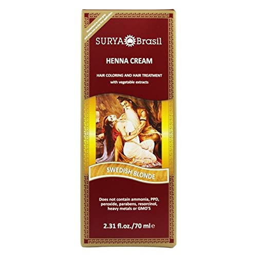 Surya Brasil SWEDISH BLONDE Hair Color Semi Permanent No Ammonia Plant Extracts Henna Cream