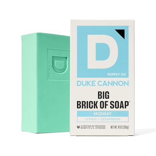 Image of Duke Cannon Supply Co. Extra Large Bar Soap Bundle - Men's Natural Bar Soap with Masculine Scents - All Skin Types - Big Brick of Soap - 3 Pack - Midway,10 oz (3 Pack)