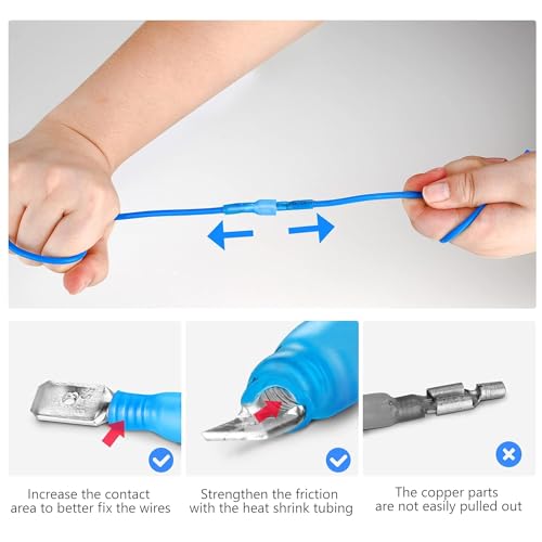 Image of Kuject 540PCS Heat Shrink Wire Connectors Kit, Electrical Waterproof Crimp Butt Terminals, Insulated Spade Connectors for Automotive Marine Boat Truck, Include Rings Forks Spade Butt Splices