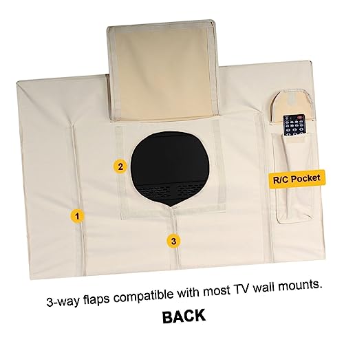 Housse de protection téléviseur extérieur imperméable tissu beige