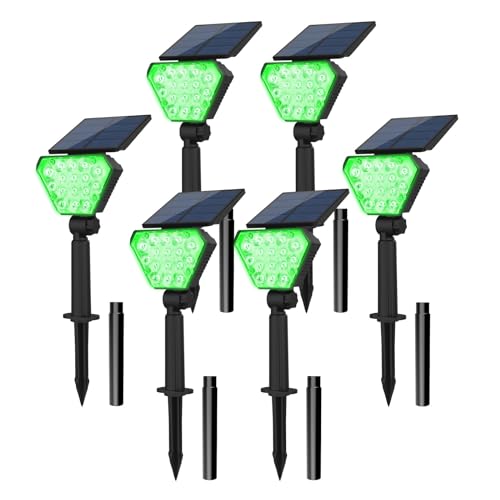 Lumière verte for cour et décoration extérieure avec projecteur solaire réglable