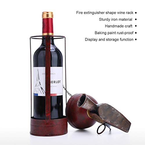 Soporte para botellas de vino de hierro rojo y negro artesanal miniatura 3