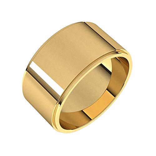 Flat Wedding Band Beveled Edge Solid 925 Sterling Silver Real 10k 14k 18k Yellow Rose White Gold OR Platinum Ring Classic Plain Stepped 3mm 4mm 5mm 6mm 8mm