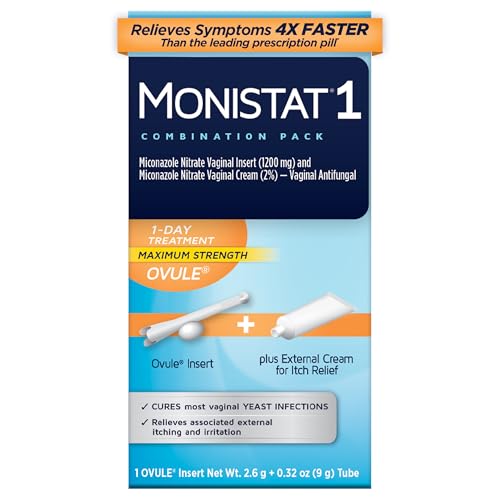 monistat 1 day yeast infection treatment for women 1 miconazole ovule insert amp external monistat anti-itch cream bundle