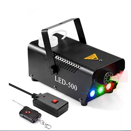 Fog Machine, LED Lights Stage Smoke Machine 500W Portable Smoke Fog Ejector with Remote Control for Parties Weddings Christmas