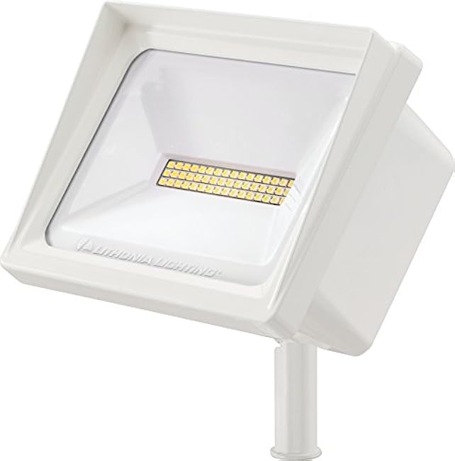 Lithonia Lighting QTE LED P1 50K 120 THK WH M6 LED Flood Light, 5000K, 24 Watts, 2500 Lumens, White