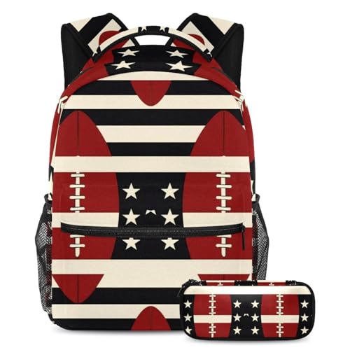Cartables American Football Stripe pour les cours au lycée et les sorties du week-end