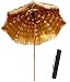Parasol De Plage Hawaii (ø200CM, Couleur Naturelle) Parasol en Raphia Parasol De Jardin Exterieur pour Balcon Piscine Et Terrasse Pliable Rond Inclinable sans Socle