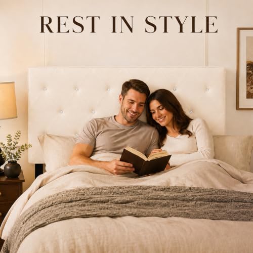 Image of Upholstered Queen Headboard with Storage and USB (Queen)