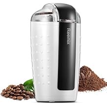 Coffee Grinder, Electric Coffee Grinder with 3.5Oz Large capacity, One-Touch Coffee and Spice Grinder with Stainless Blade, Cleaner Brush And Spoon for Home Use White