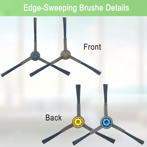 MalhSlix Replacement Parts Accessories Compatible for Eureka E10s Robot Vacuum Cleaner,1 Main Brush,4 Filters,4 Mop Pads,8 Edge-Sweeping Brushes