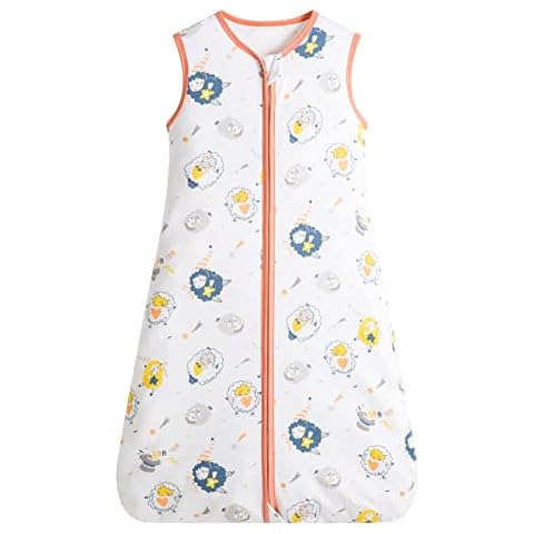IULONEE Summer Infant Sleeping Bag Newborn Double Zip Light Baby Sleep Bag for Boys Girls Cartoon Toddler Warm Swaddle Sack Orange L(80-90CM) Cover
