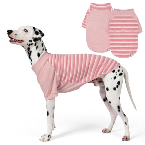 KYEESE 2Pack Waffle Dog Shirt for Large Dogs Sweater Clothes with Sleeves