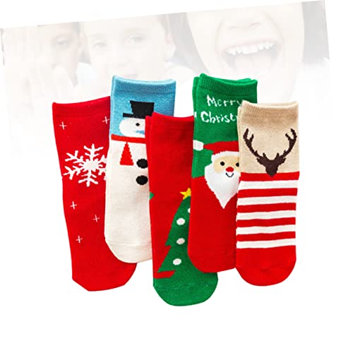 LIFKOME Christmas Warm Socks for Kids 5 Pair Set Kids Winter Socks Christmas Theme Comfortable Fashionable4