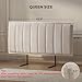 HOMRELEXA Upholstered Headboard Queen Size, Modern Striped Head Board Only, 3.1’’ High-Density Sponge Backrest, 2 Screw Easy Assembly (Beige)