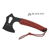 Axt mit rot schwarzer Paracord Umwicklung.