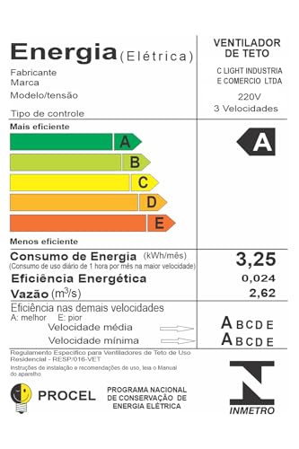 Ventilador Teto Turbo 3 Pás Madeira Winds Bronze Ventax 220V